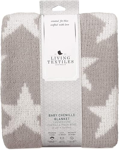 Miniatura 7 de Living Textiles Manta de felpilla suave y reversible de estrellas grises para bebé, tela acogedora de primera calidad para mayor comodidad, para