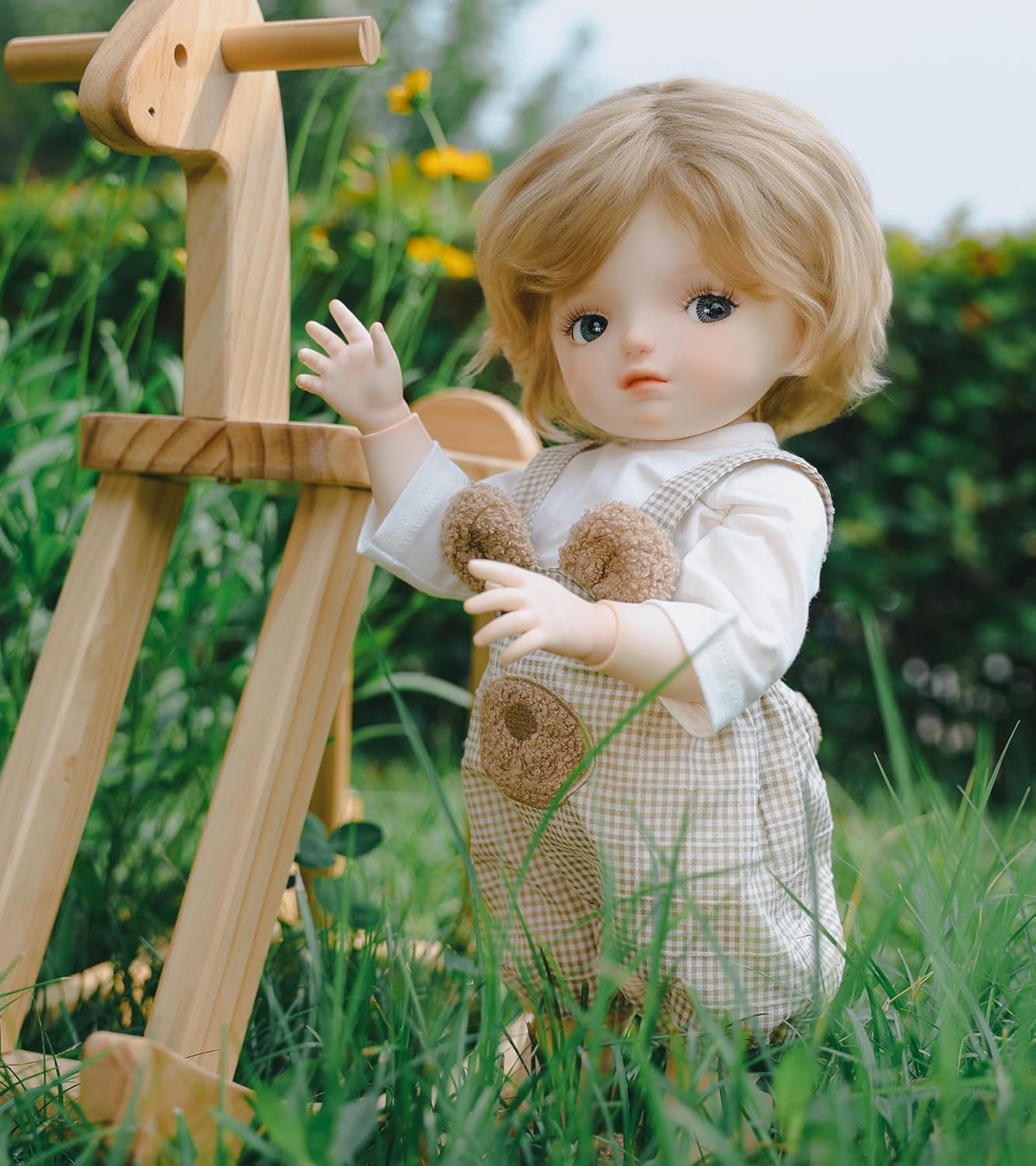 BJD Dolls, 1/4 Ball Jointed Doll Fullset with 15 Articulated Joints and Gray Glass Eyes, 20 Inch (50cm) Full Vinyl Girl, Collectible Reborn-Style Doll for Ages 14+, Gift Box Packaging