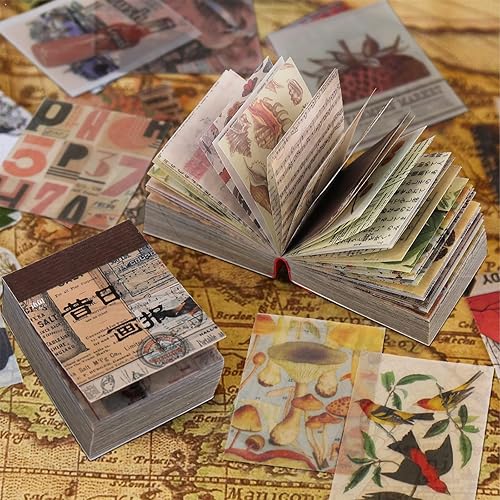 Juome 732 piezas de suministros vintage para álbumes de recortes, papel de álbum de recortes para suministros de diario, papel de decoupage para