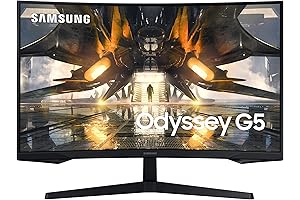 SAMSUNG 32" Odyssey G55A QHD 165Hz 1ms FreeSync Curved Gaming Monitor with HDR 10