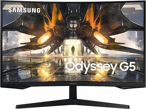 SAMSUNG - Monitor curvo Odyssey G55A QHD de 32 pulgadas 165Hz 1 ms FreeSync con HDR 10 diseño futurista para cualquier escritorio LS32AG550ENXZA