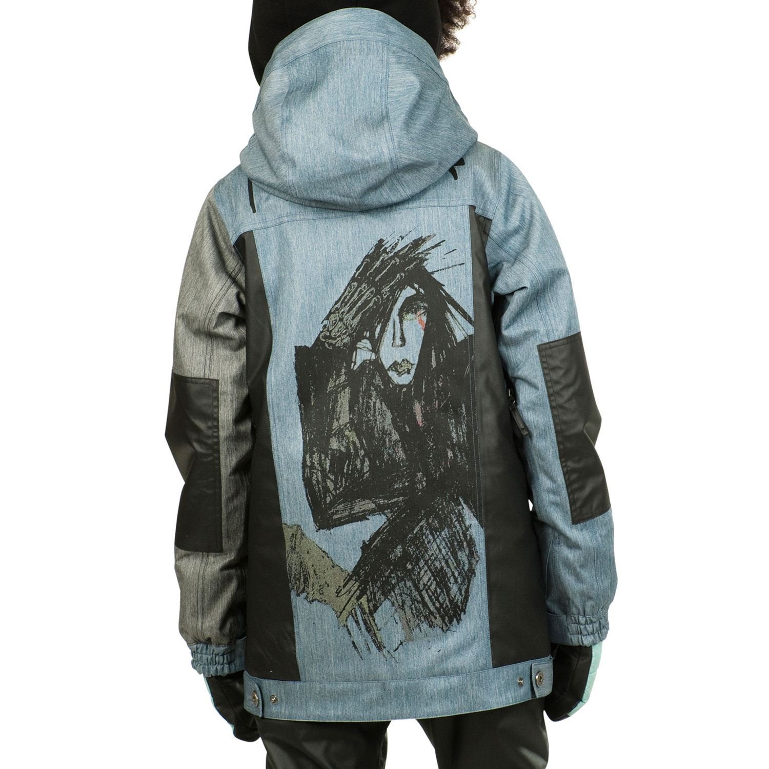 Nikita Women's Katla Jacket, Denim Blue/Jet Black, X-Large