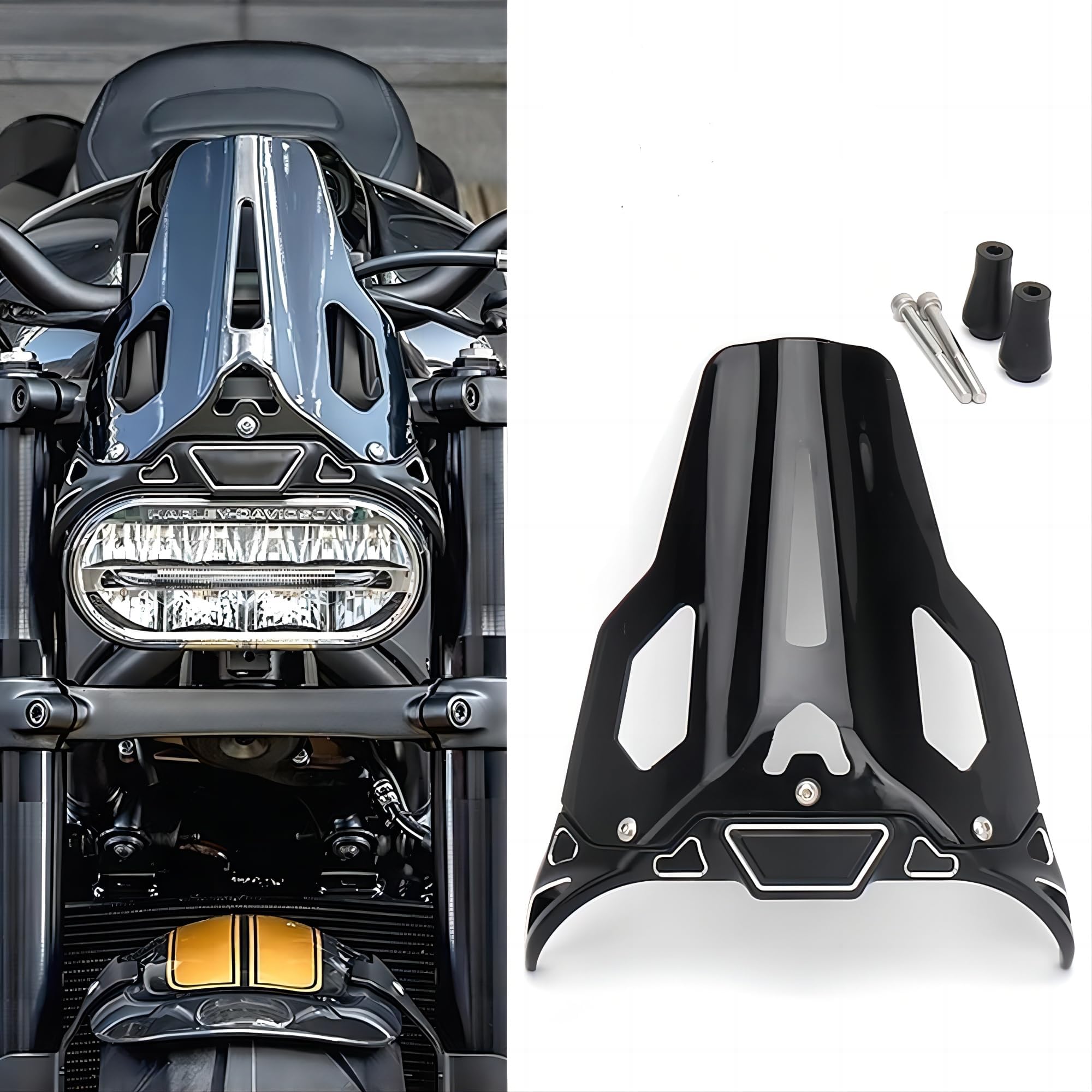 Compatible with Sportster S / Sportster S RH1250S 2021 2022 2023 Windshield Windscreen Fairing Accessories Black Wind Deflector Wind Screen