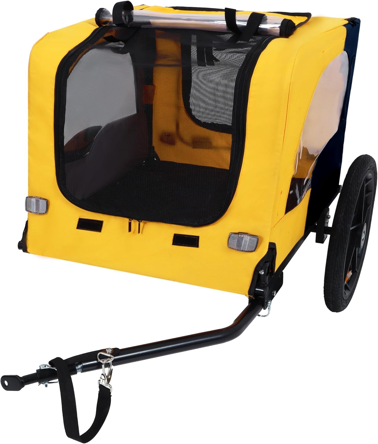 【LuckyNote】 Pet Bike Trailer Dog Cart for Bicycle,Suitable for Small and Medium Pets, Easy Folding Cart Frame, Quick Release Wheel, Non-Slip Floor, Internal Leash,42.5x31.5x27.6 Inch