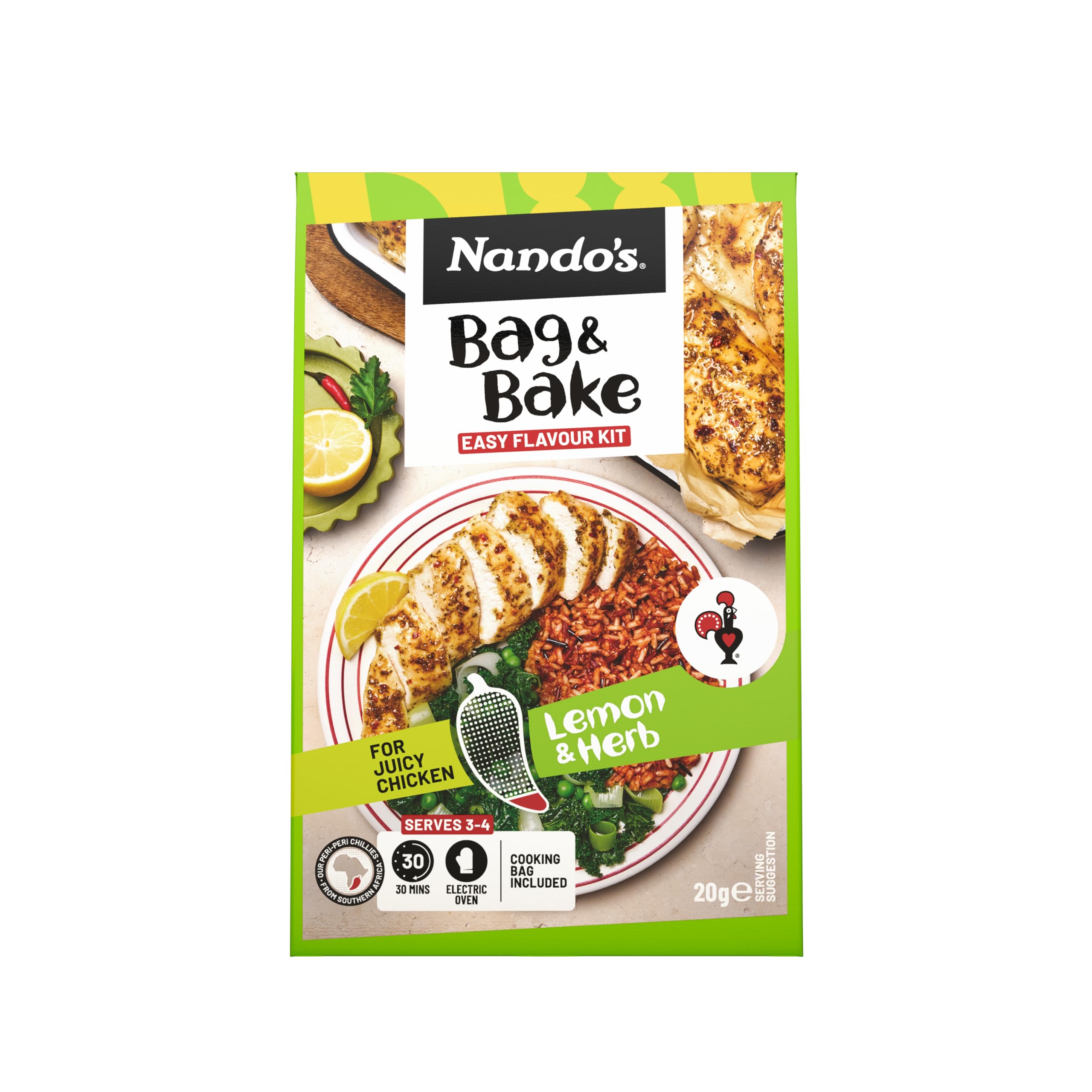 Nando's Lemon and Herb Extra Mild Peri-Peri Bag and Bake, 20 g