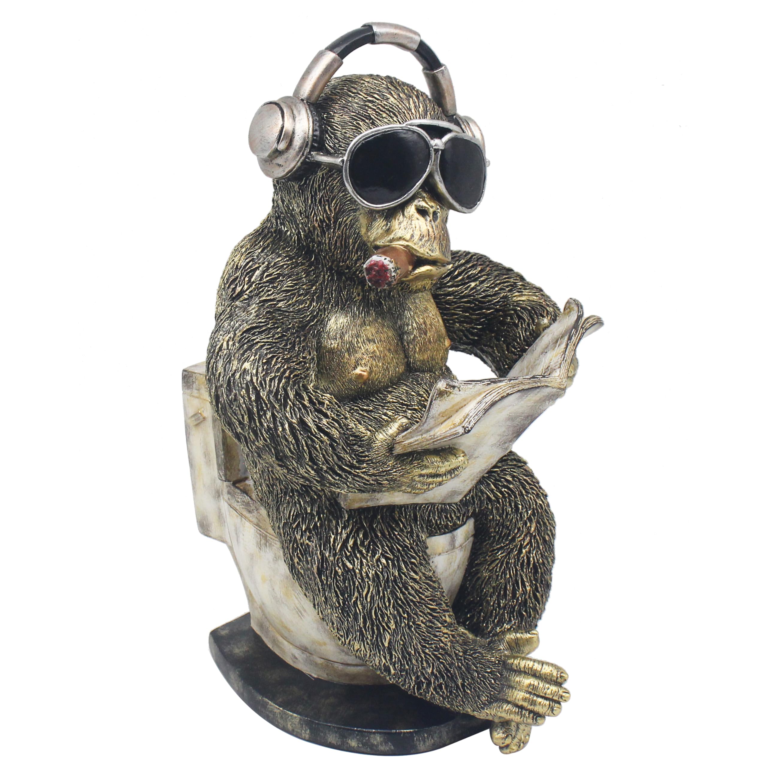 Lesser & Pavey Animals with Attitude Loo-Time Gorilla Lge Home Decor Figurines & Ornaments For Home & Office | Decorative Accessories Statues For Indoor & Outdoor | Lovely Gifts for Women & Men
