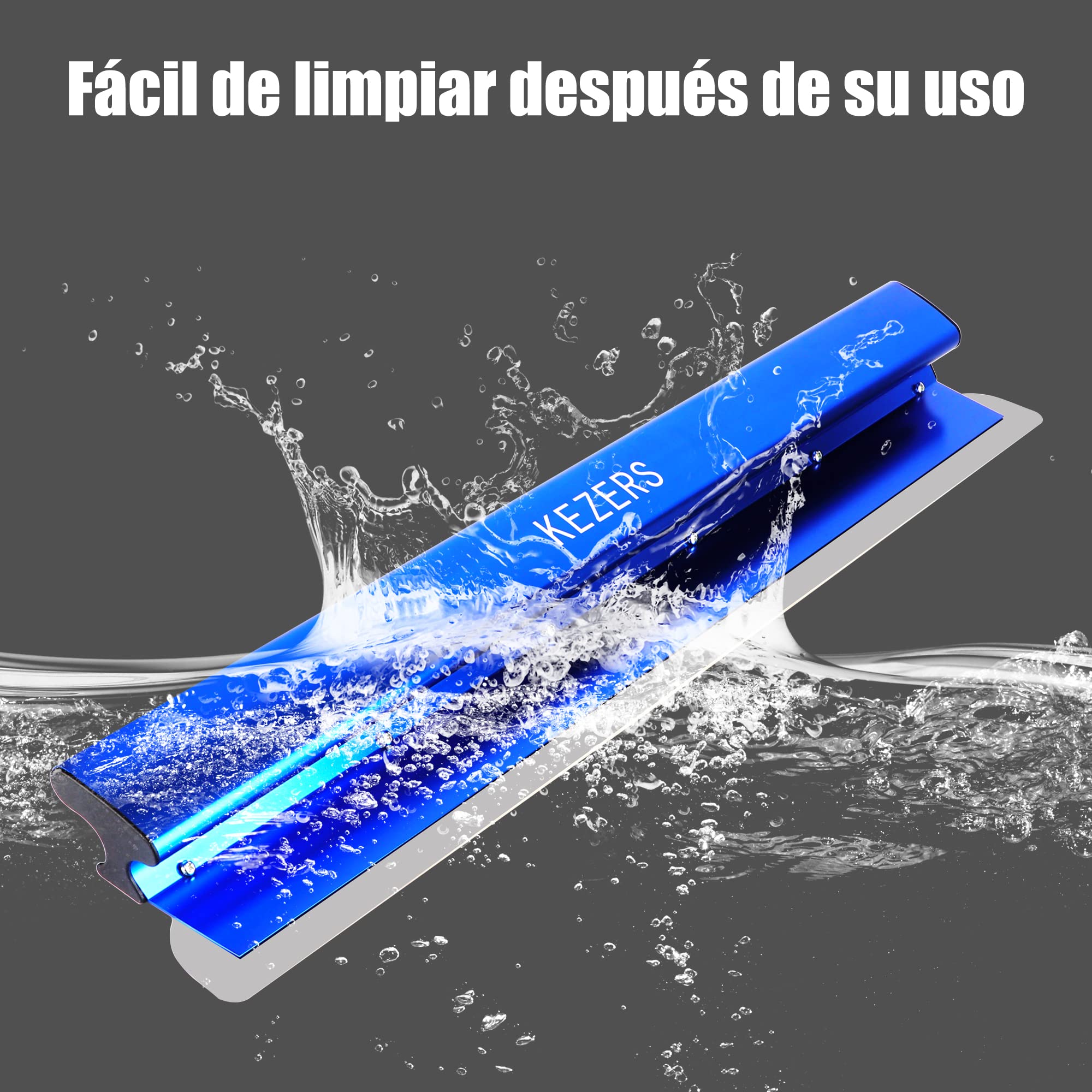 KEZERS 55cm Espátula de alisado,llana alisar paredes de acero inoxidable de 0,3 mm, Skimming Blade,Espatulas alisado paredes con tapones de alto impacto,Espátula de desnatación para paneles de yeso