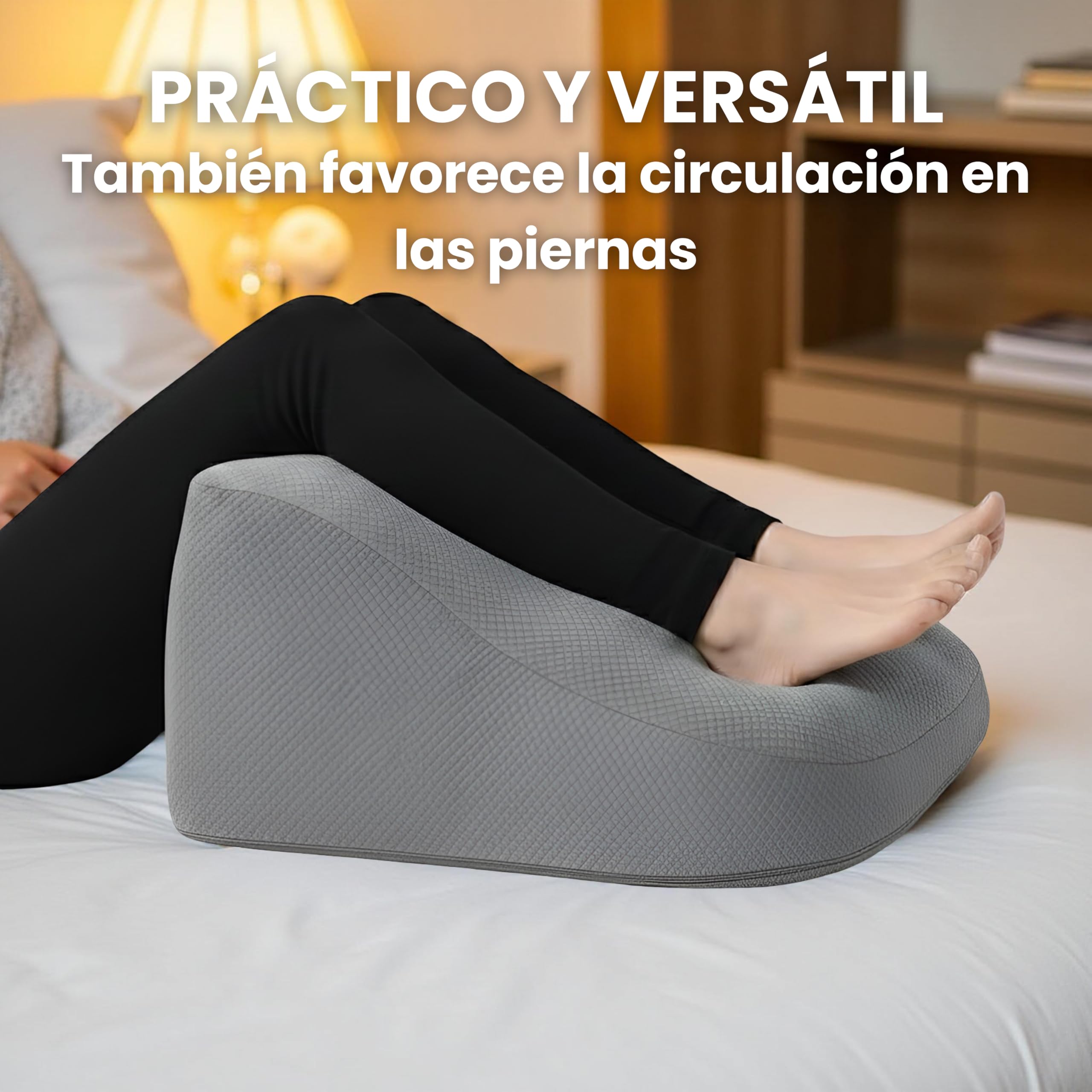 Almohada de Lectura - Cojin Respaldo Cama y Sofá - Cuña ortopédica | Cuña Antireflujo ortopédica, Diseño Triangular ergonómico, Posición Natural, Soporte para la Espalda y la Zona Lumbar
