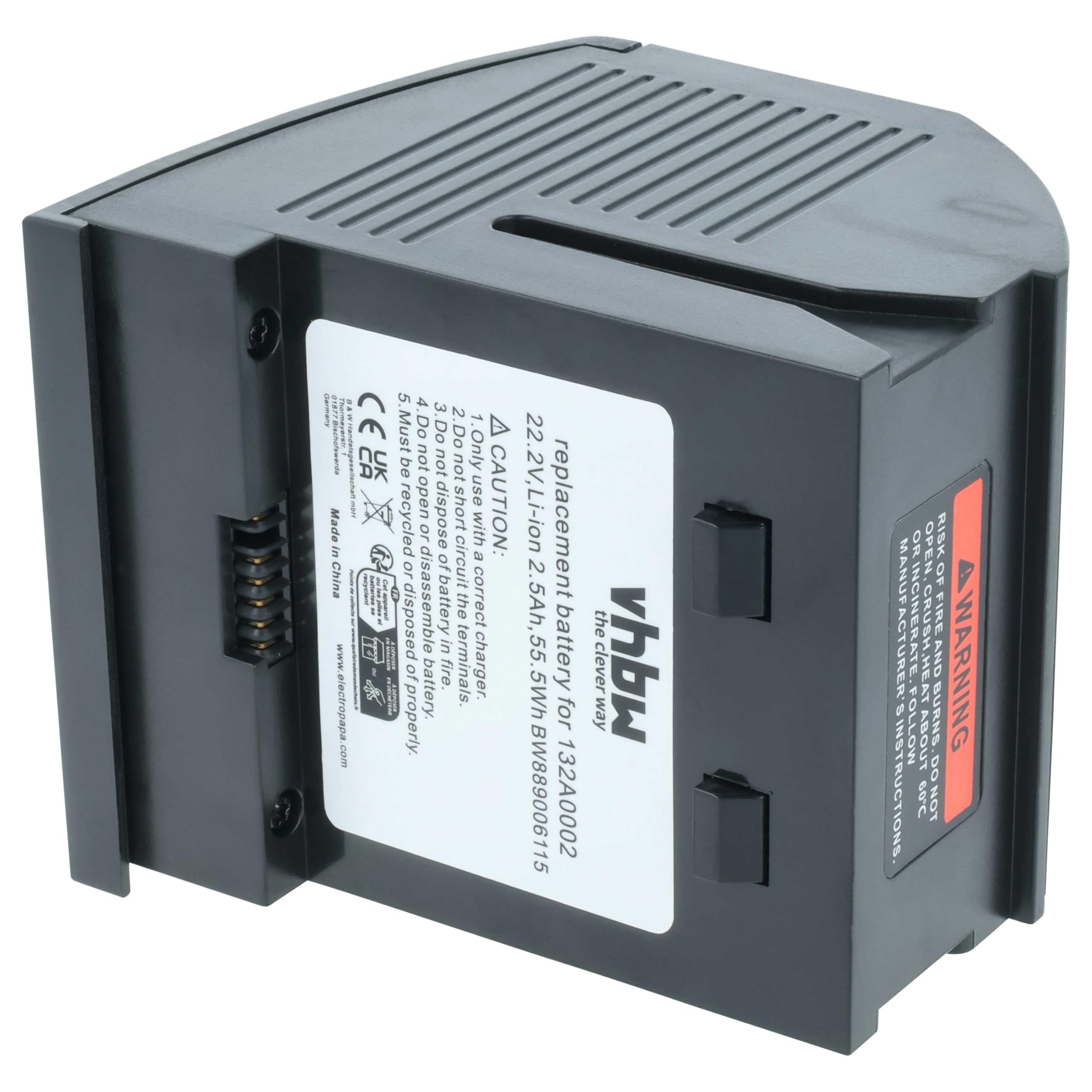 vhbw Akumulator kompatybilny z odkurzaczem Gtech AIRRAM M23662, REACELL AirRam MK2 K9, AIRRAM MK2, czarny (2,5 Ah, 22,2 V, litowo-jonowy)
