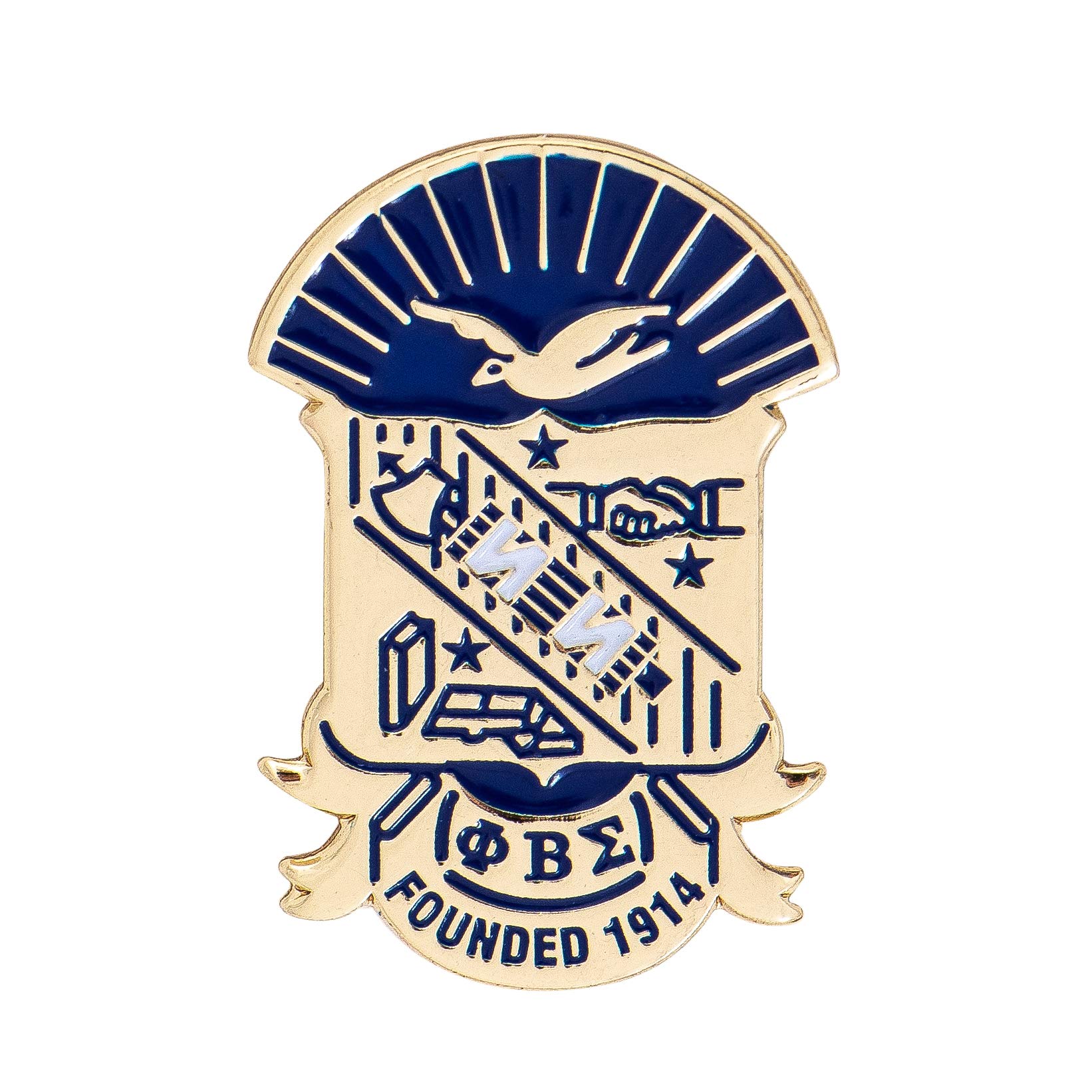 Desert CactusPhi Beta Sigma Fraternity Crest Lapel Pin Enamel Greek Formal Wear Blazer Jacket (Gold Color Lapel Pin)