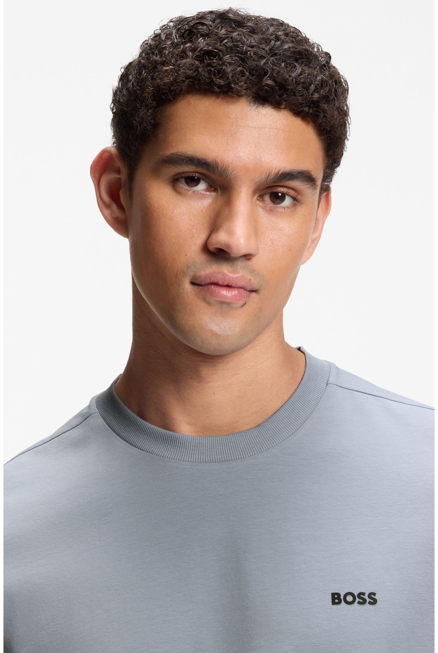 T-Shirt Aus Stretch-Baumwolle Mit Logo-Detail