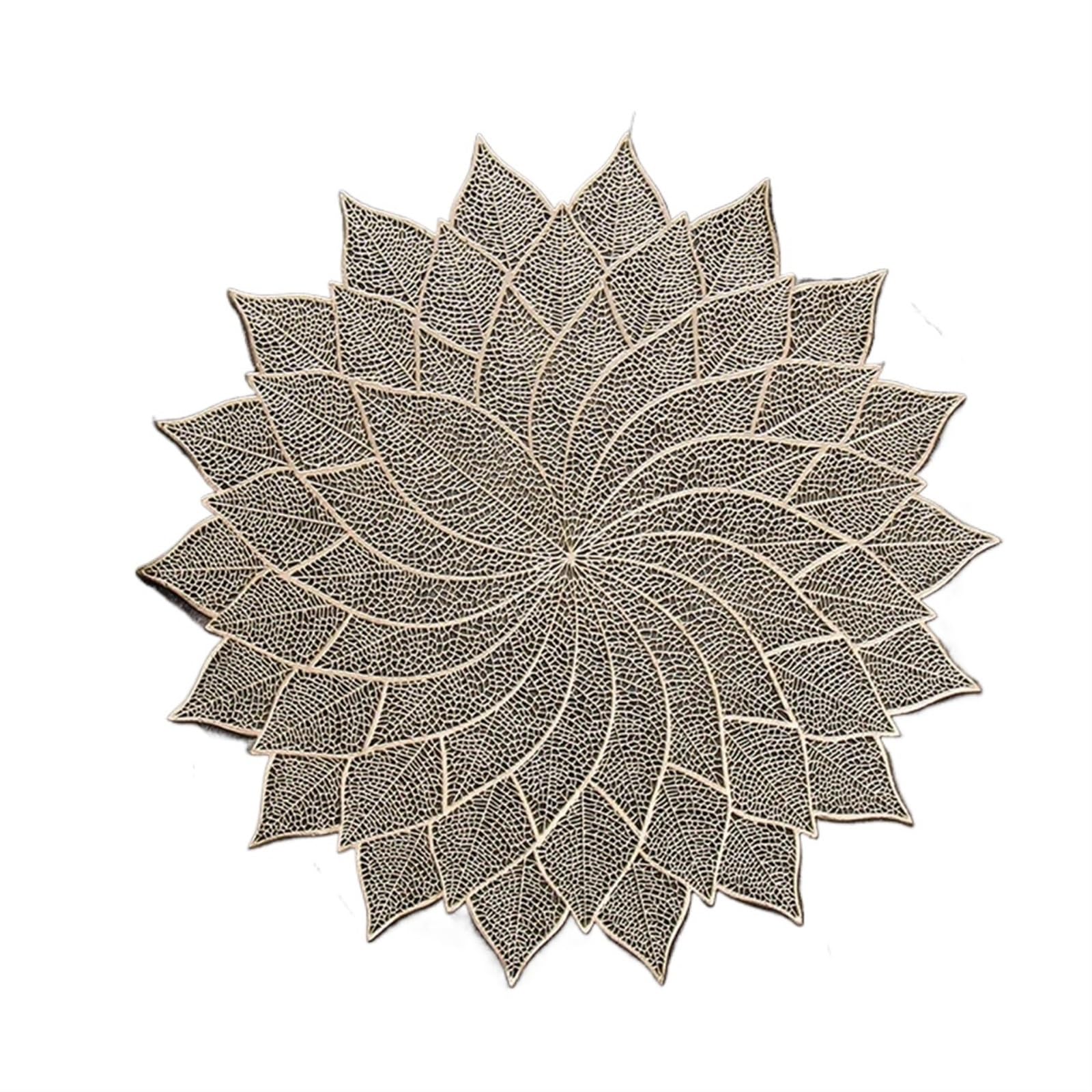 place mats for table Placemat for Dining Table Holiday Wedding Decorative Placemats Setting Place Mats Hollow Insulation Pad for Kitchen Restaurant Dining Table(A)