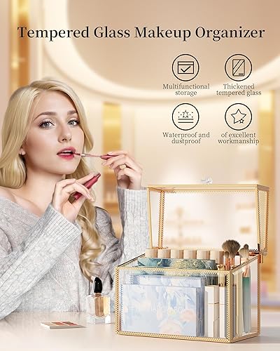 Miniatura 6 de Youdepot Organizador Portapielatos - 24 espacios, vidrio templado para brillo de labios y perfume, organizador y soporte de pintalabios de tocador.