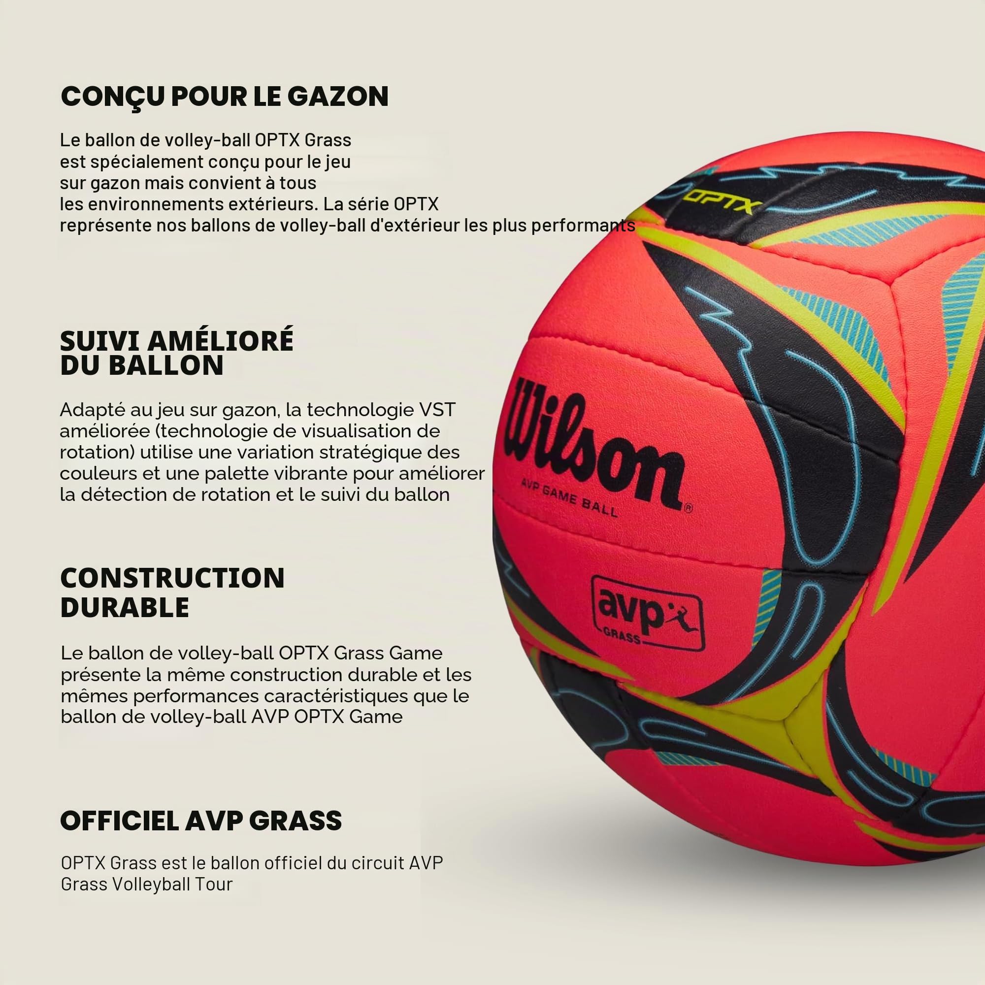 WILSON AVP Game Ballon de volleyball, taille officielle
