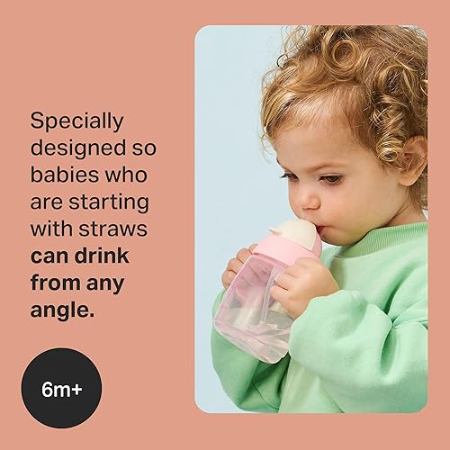 Miniatura 2 de Tommee Tippee Starter - Vaso para sorber de 10 onzas para bebés y niños pequeños, con popote con peso de silicona y asas de fácil sujeción, sin BPA,