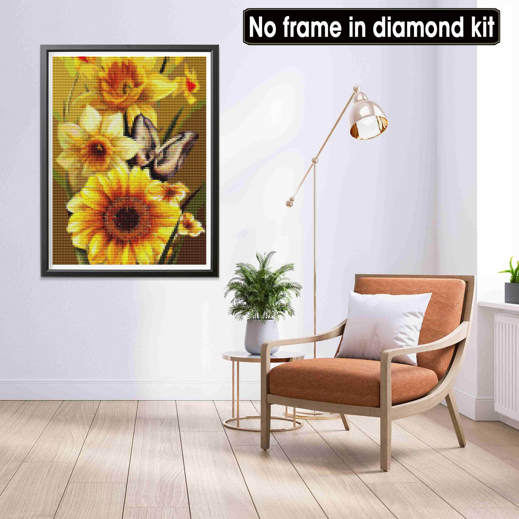 Yeerum 5D Diamond Painting Kit Completo Girasole, Pittura Diamante 5D Fai da Te, Paesaggio Floreale DIY Strass Ricamo a Punto Croce Craft Arts for Home Wall Decor 30x40 cm