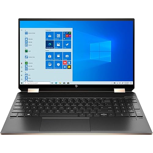 HP Spectre X360 15.6-inch 4K UHD Touchscreen 512GB SSD + 32GB Optane 11th Gen i7 (16GB RAM, Quad-Core i7-1165G7 up to 4.7GHz, Windows 10 Home, 3840 x 2160 Resolution) Nightfall Black, 15-eb1043dx
