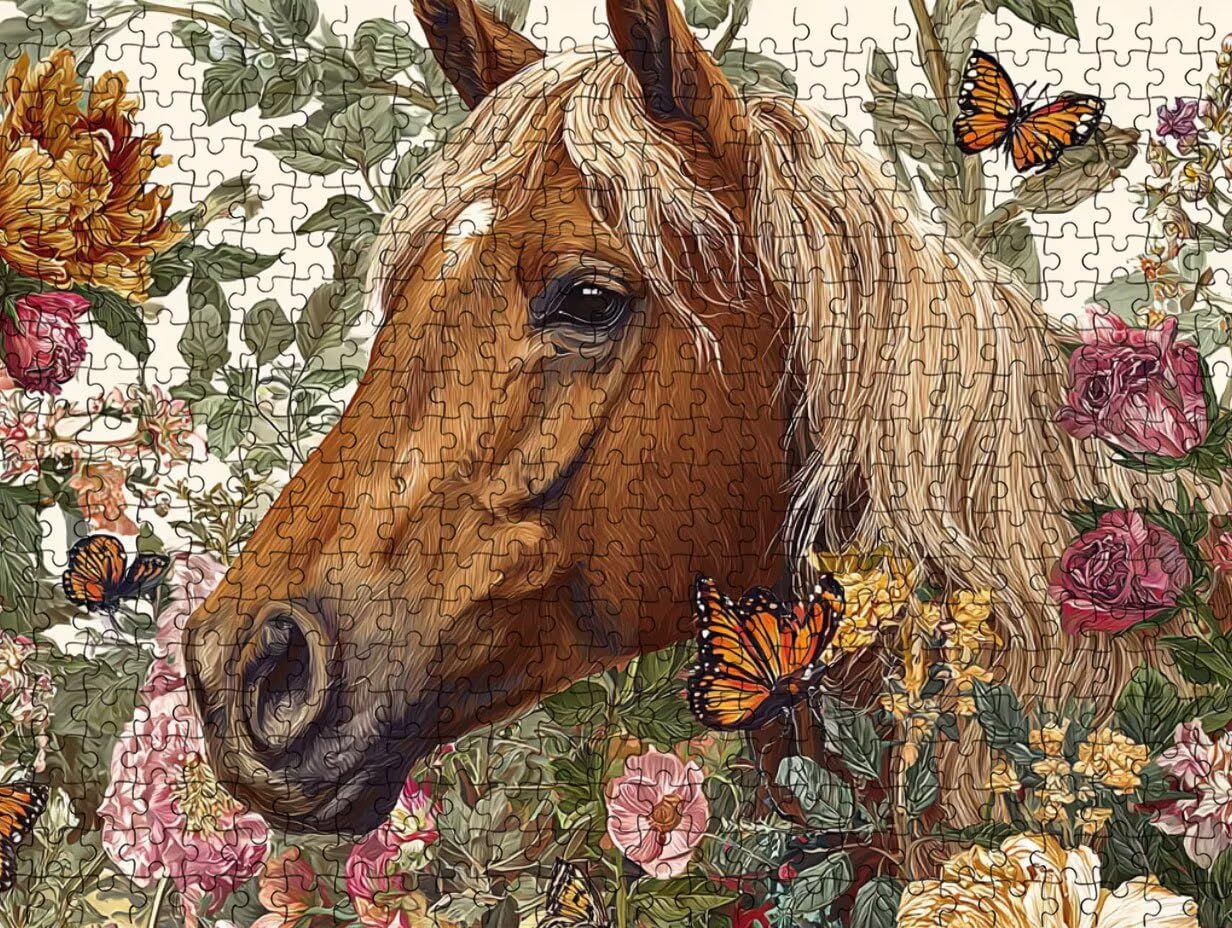 Puzzle de 3000 para Adultos, Caballos De Flores, Clásicos YHPGL7-371