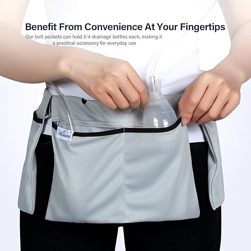 Miniatura 4 de Toma el control de tu recuperación con nuestra innovadora bolsa de drenaje para mastectomía para ducha (gris)