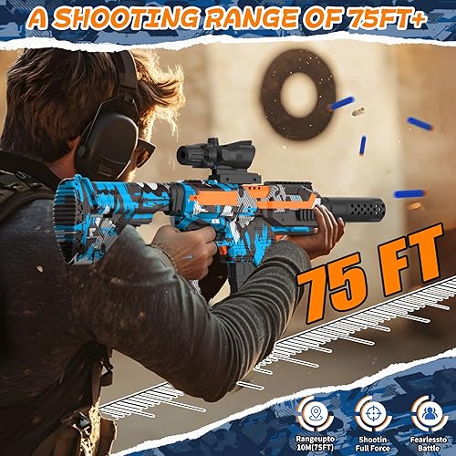 Miniatura 3 de Pistola de juguete automática de espuma de francotirador con alcance, pistola de juguete eléctrica con 120 dardos de espuma para pistolas, IR,