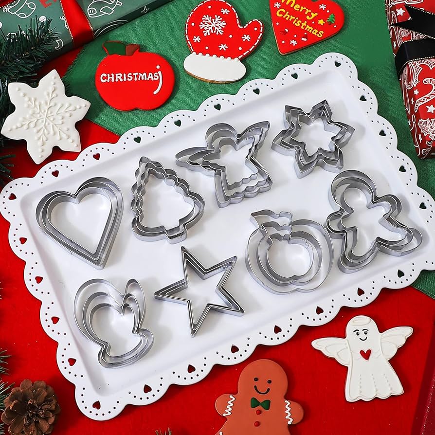 8 PCS Christmas Cookie Cutter Set Winter Christmas Pastry