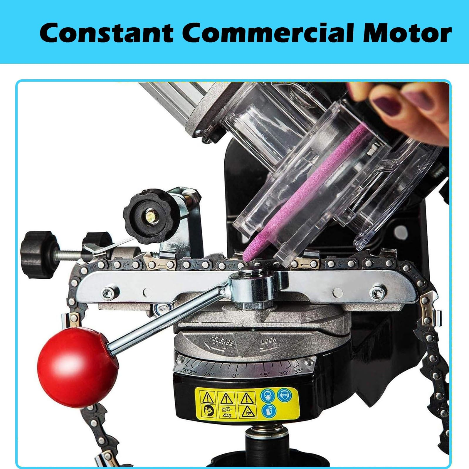 Kit de afilador de motosierra, pulidora portátil de 230 W con ángulo ajustable, motor de 3000 rpm y ángulo ajustable de 0 a 35°, alta estabilidad y precisión, ideal para profesionales