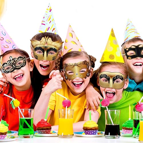 Miniatura 5 de Sumind 12 máscaras de Mardi Gras a granel, máscara de carnaval veneciano, retro, punk, decoración de fiesta para Mardi Gras, disfraz de Halloween,
