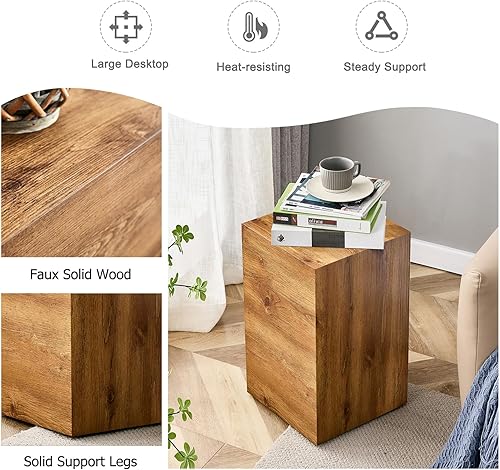 Miniatura 113 de Mesa de centro rústica marrón para sala de estar, mesas centrales rectangulares, moderna y elegante mesa de cóctel de madera para oficina en casa -