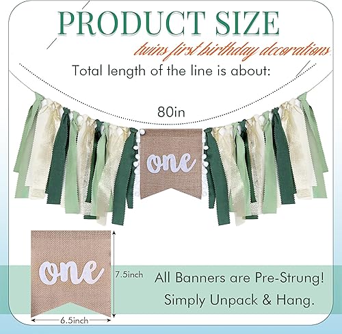 Miniatura 2 de Buryeah 2 carteles para silla alta de gemelos de safari para el primer cumpleaños salvaje, decoración de baby shower, gemelos de primera selva,