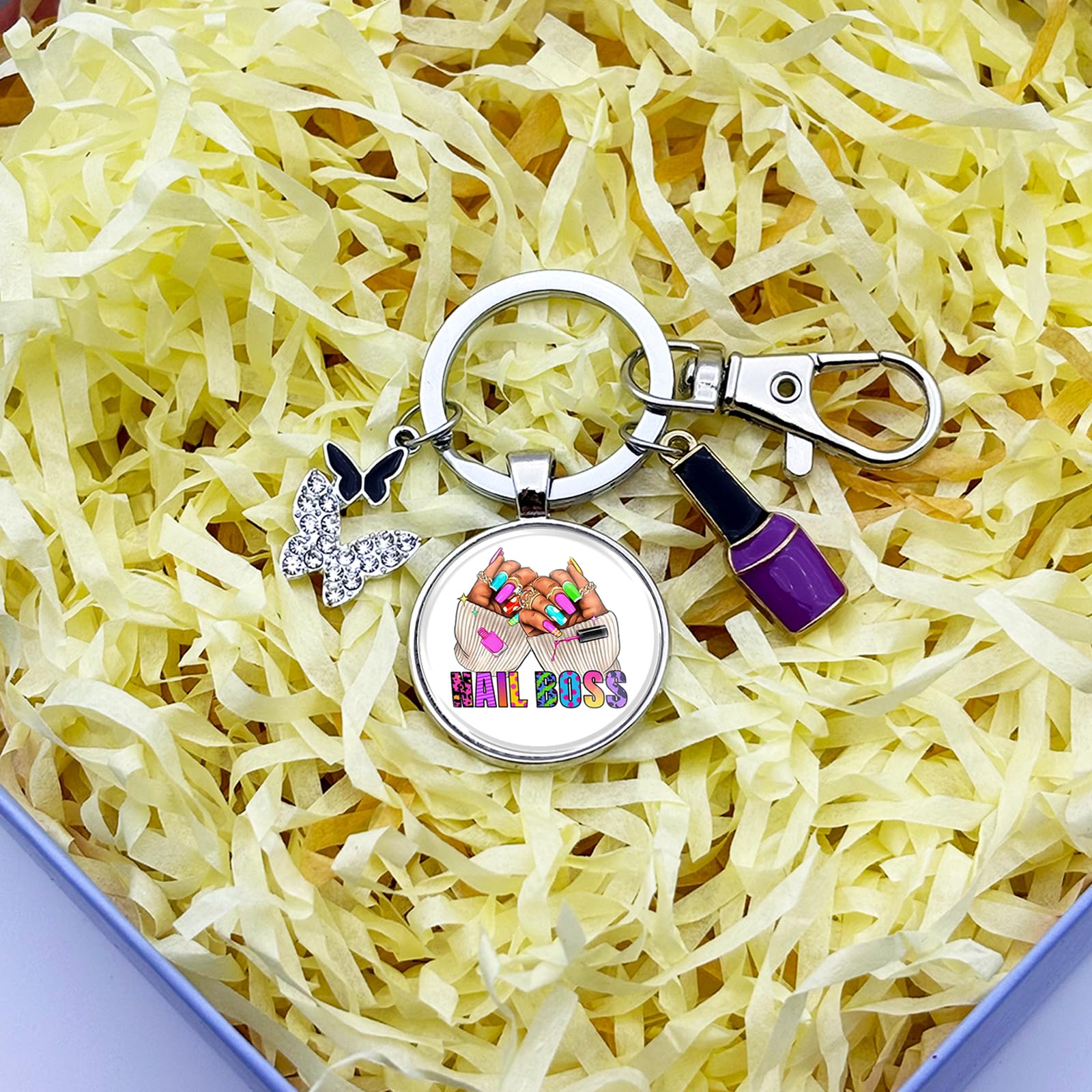 Manicurist Gifts Nail Tech Keychain for Christmas Graduation Retirement Thank You Gifts for Nail Hustler Technician Artist Stylist Women Men Salon Owner Boss Beautician Instructor Cosmetology Jewelry