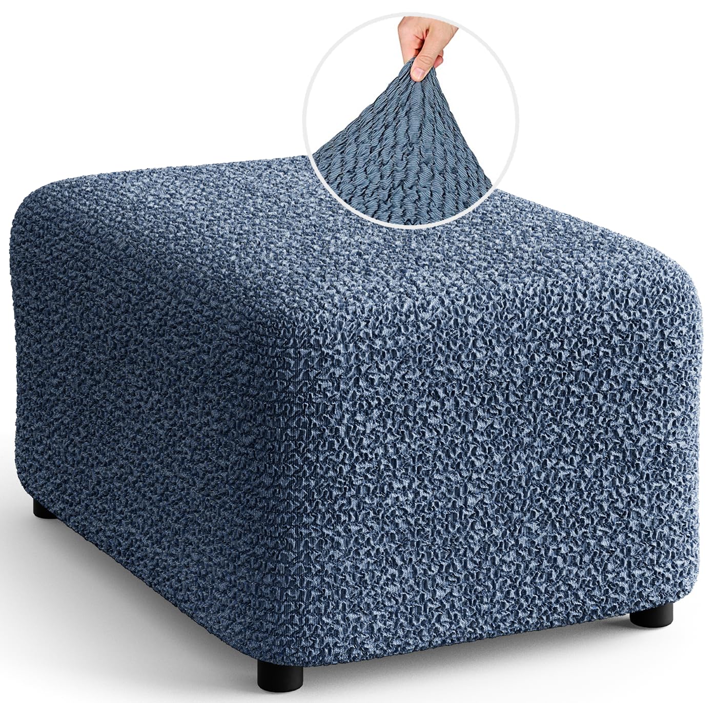 PAULATO BY GA.I.CO. Ottoman Slipcovers - 1-Piece Furniture Protector - Form Fit, Machine Washable - CottonRich…: retailer-supplied image