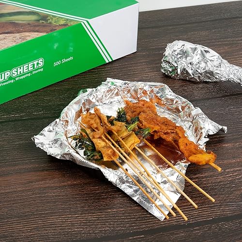 Miniatura 2 de Hojas de papel de aluminio, envolturas de papel de aluminio precortadas, 500 hojas, 12 x 10.75 pulgadashoja, hojas de papel de aluminio entrelazadas