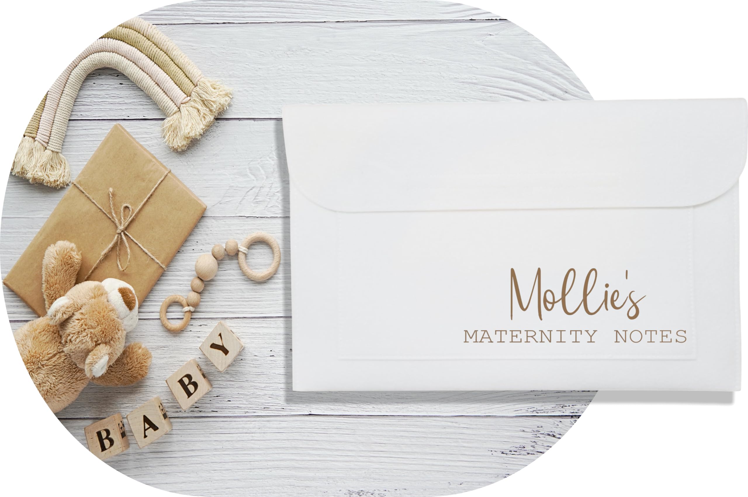 Personalised Maternity Notes Folder Personalised Pregnancy Notes Folder Pregnancy File Baby Journey Folder (White)