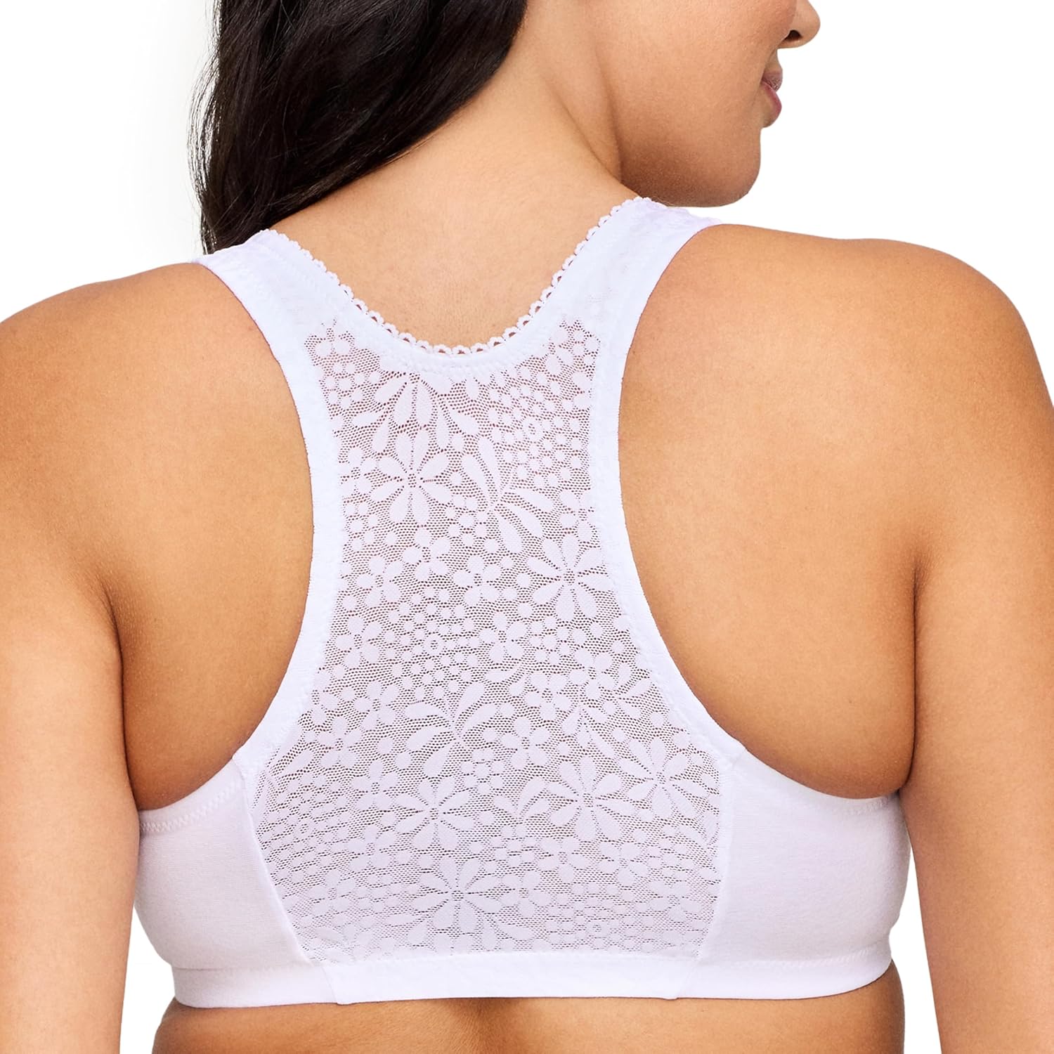 Glamorise womens Front-closure Cotton T-back Wirefree 1908 - Image 2