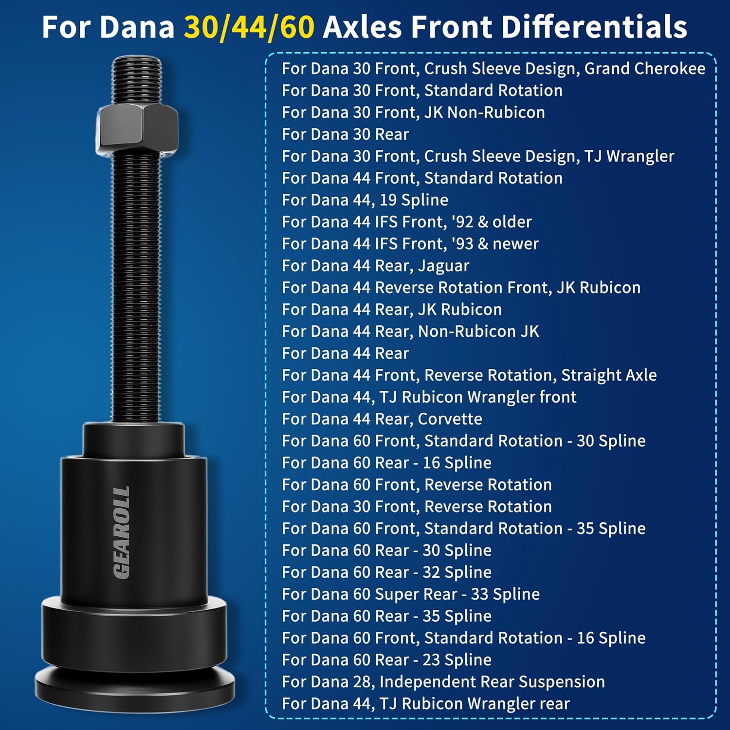 MG21103 Dana 30/44 Front Axle Tube Seal Pair & Inner Axle Side Seal Installation Tool for Jeep Wrangler JK JKU YJ TJ LJ Cherokee XJ Grand Cherokee ZJ 1984-2018 (3PCS Red)