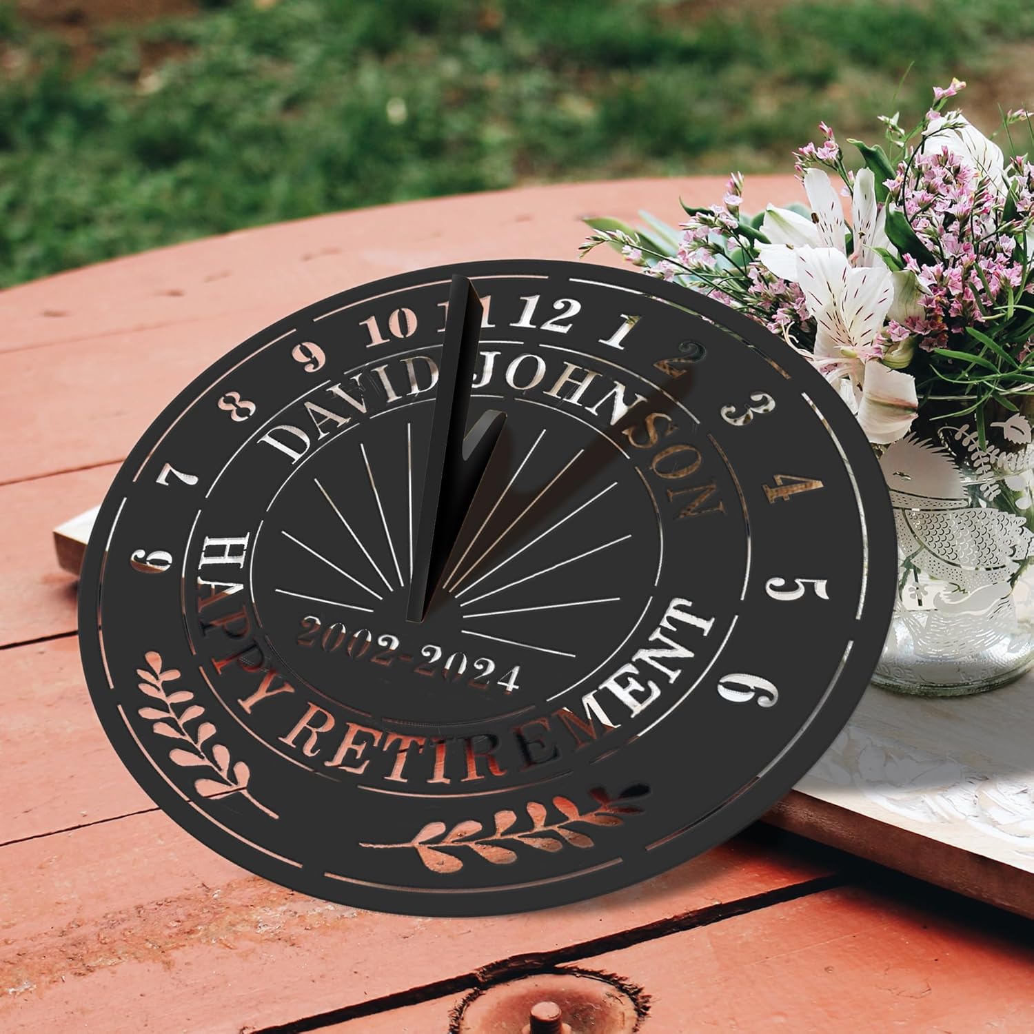 Personalized Sundial Retirement Gift for Men Or Women, Custom Retirement Gift with Name and Date