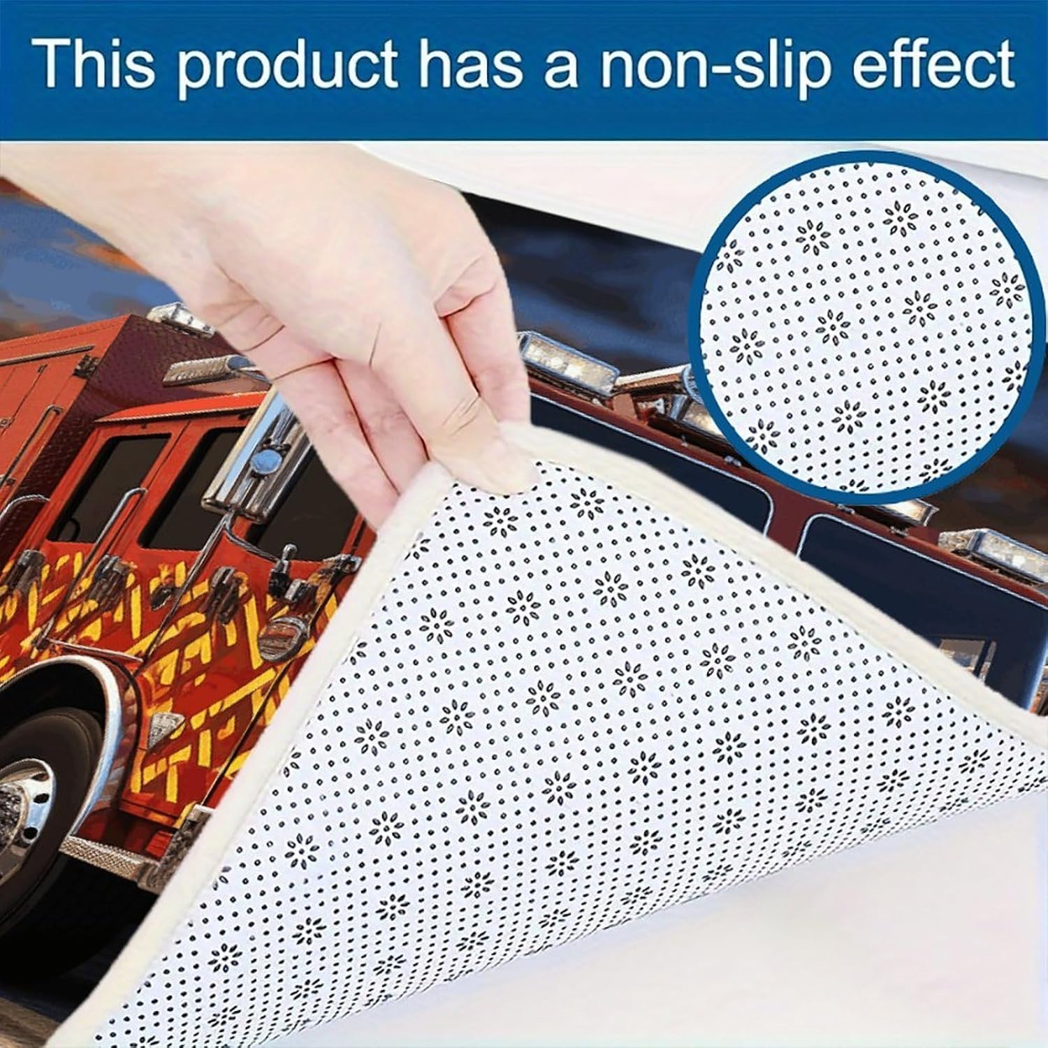 Fire Truck Kitchen Rugs Sets of 3 Non Slip Kitchen Mats for Floor Farmhouse Kitchen Sink Mat Thick Comfort Standing Mat for Laundry Room Hallway Bathroom