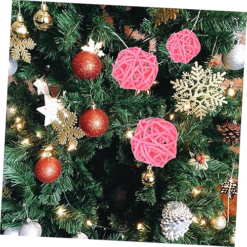 Miniatura 9 de 15 bolas de ratán rosa decoración hogar jardín bolas decorativas 1.2 in 1.6 in 2.0 in para decoraciones de fiesta