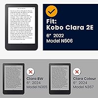 Vista 6 de kwmobile Funda compatible con Kobo Clara 2E / Tolino Shine 4 - Funda para lector electrónico - Magnolias Grey