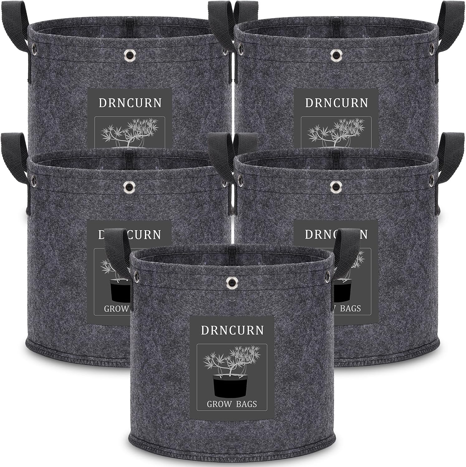 3 Pack 10 Gallon Grow Bags - Heavy Duty Fabric Pots With Viewing Window & Shade Cloth