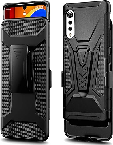 Miniatura 5 de Case for LG Velvet, Not Fit Verizon LG Velvet 5G UW Belt Clip Holster with Kickstand Shockproof Protective Hybrid Heavy Duty Armor Defender Phone