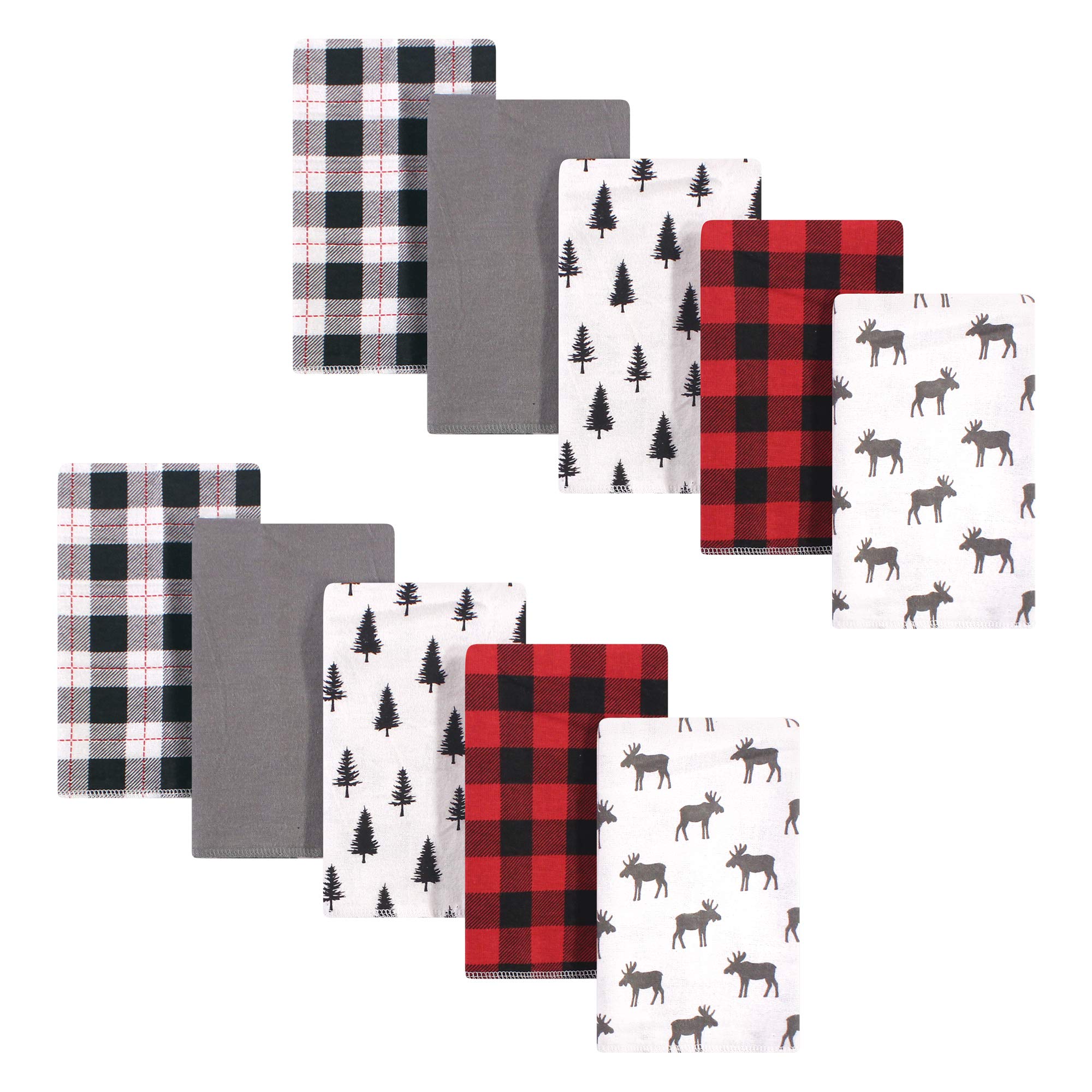 Hudson Baby - Paños de limpieza para lactancia, diseño unisex, en franela de algodón - rojo - talla única