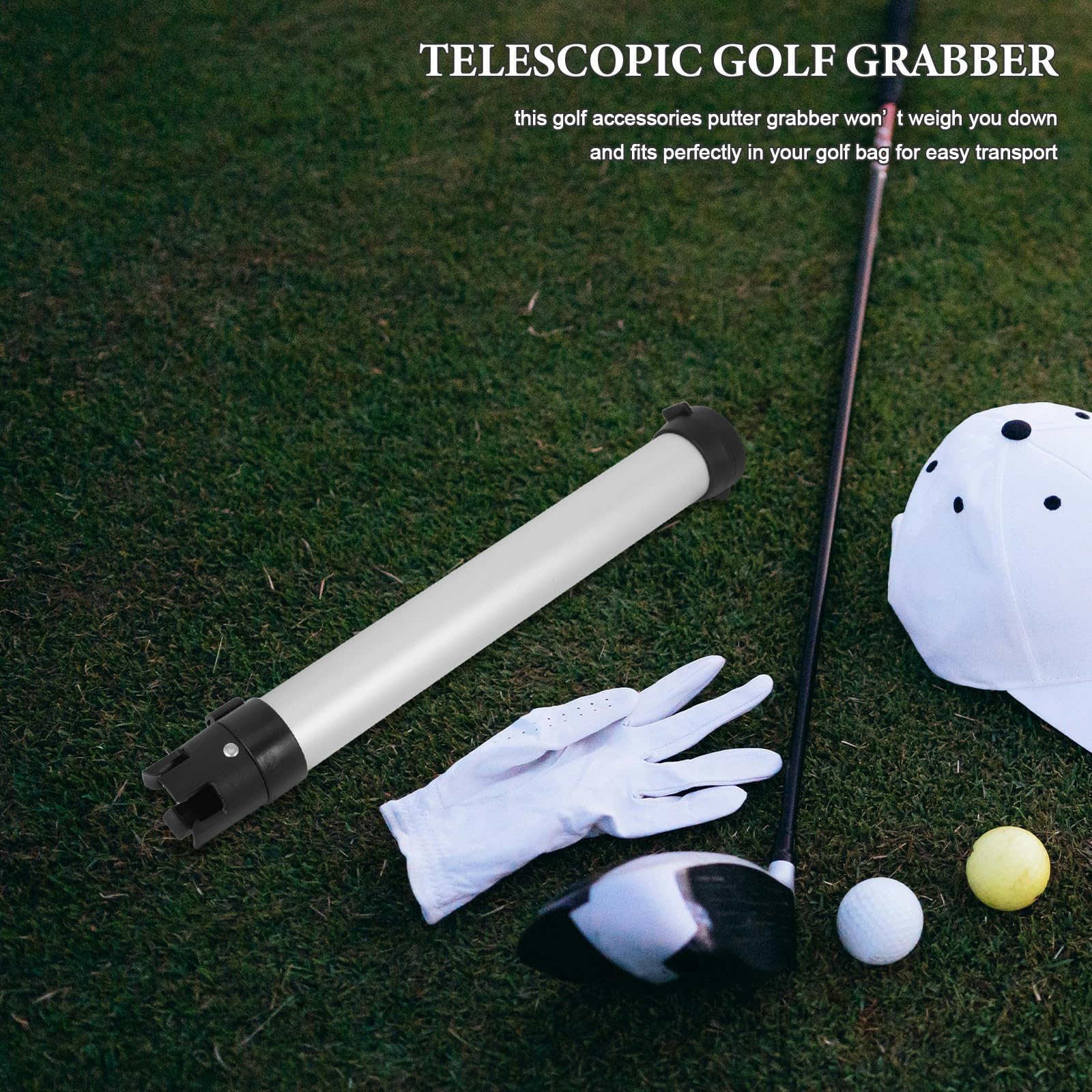HANABASS Teleskopischer Golfball aufheber Kunststoff Leichtes Design für Einfache Ballaufnahme dem Golfplatz und Beim Training Praktisches Golfzubehör für Damen und Herren