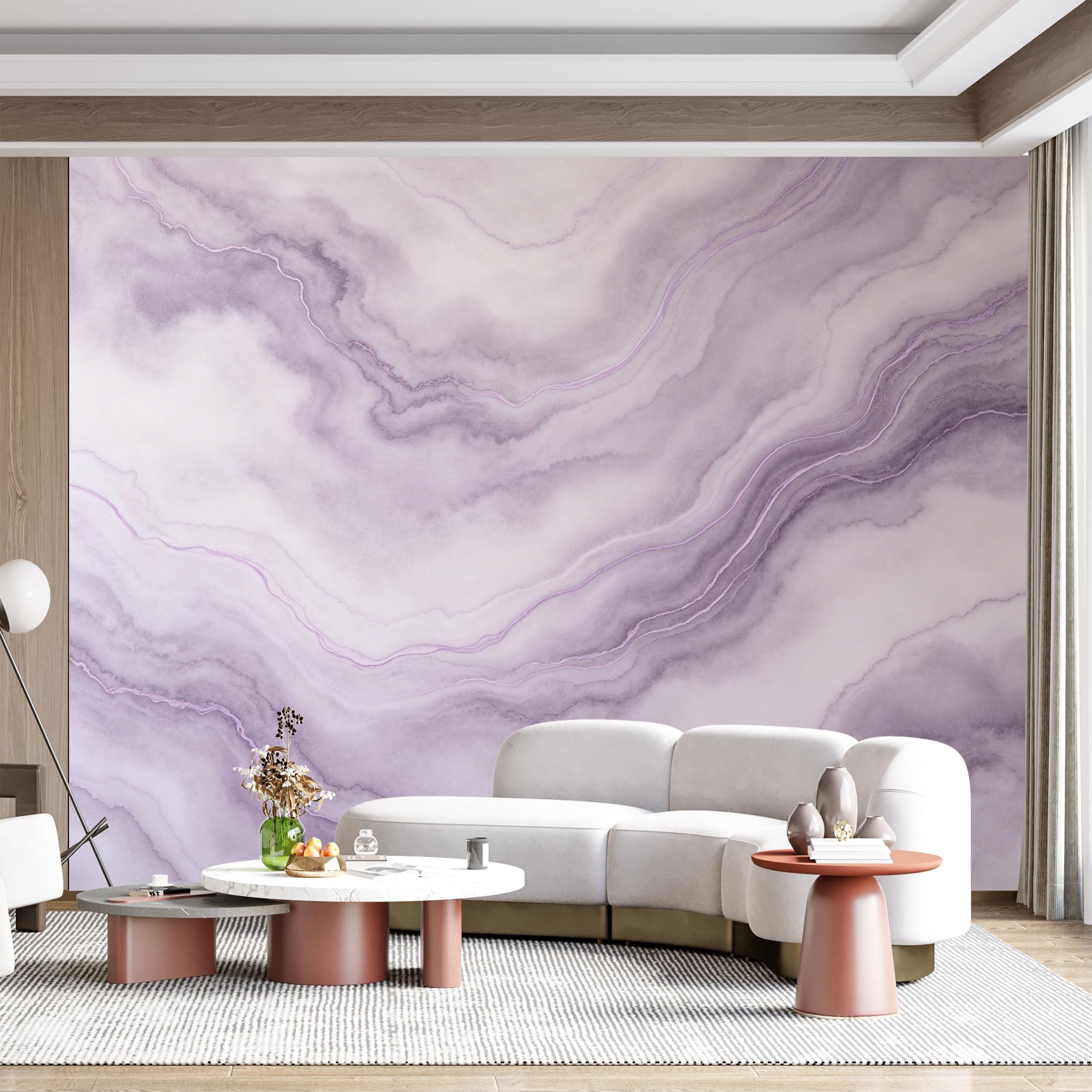 Custom Size Wall Mural Amethyst Agate Mineral Texture Stone Pattern Gradient Watercolor Light Luxury SelfAdhesive Wall Fabric Removable for Home Office Decor