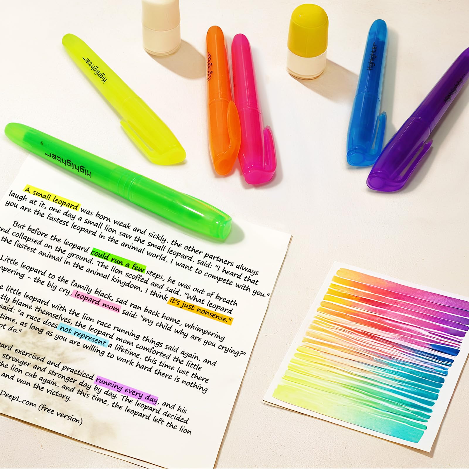 Textmarker, 240 Stück, verschiedene Farben, Textmarker, Keilspitze, Textmarker, Stifte für Schule, Klassenzimmer, Büro (240)