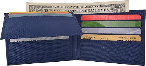 Miniatura 5 de Billetera plegable clásica de nailon para hombre en colores Billeteras delgadas para niños, Azul