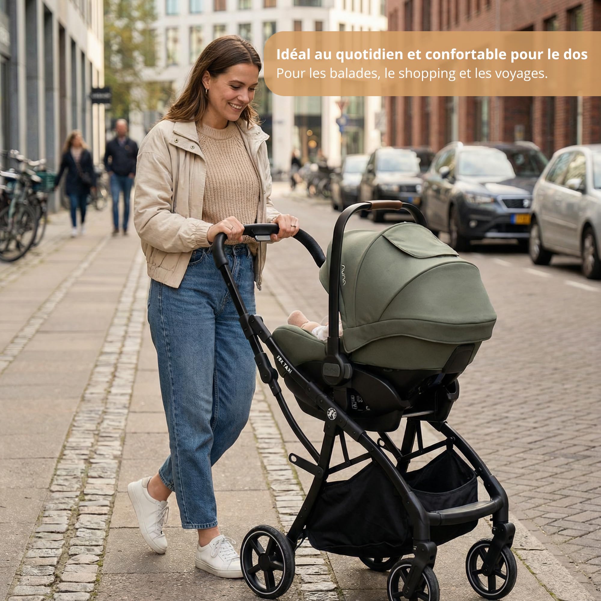 Fox Baby Fox Taxi – châssis de poussette léger et pliable pour siège-auto bébé, compatible avec de nombreux modèles, idéal pour les trajets courts et les voyages