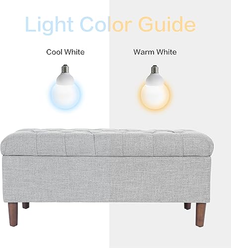 Miniatura 7 de Homepop Home Decor | Tufted Ainsley Button Storage Ottoman Bench with Hinged Lid | Ottoman Bench with Storage for Living Room & Bedroom,Gray Woven