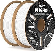 ELEGOO PETG PRO Filament 1.75 mm White 2 kg, Strong Toughness Filament 3D Printing Materials, Dimensional Accuracy +/- 0.02 mm, 2 kg Cardboard Spool (4.4 lbs) for Most 3D Printers