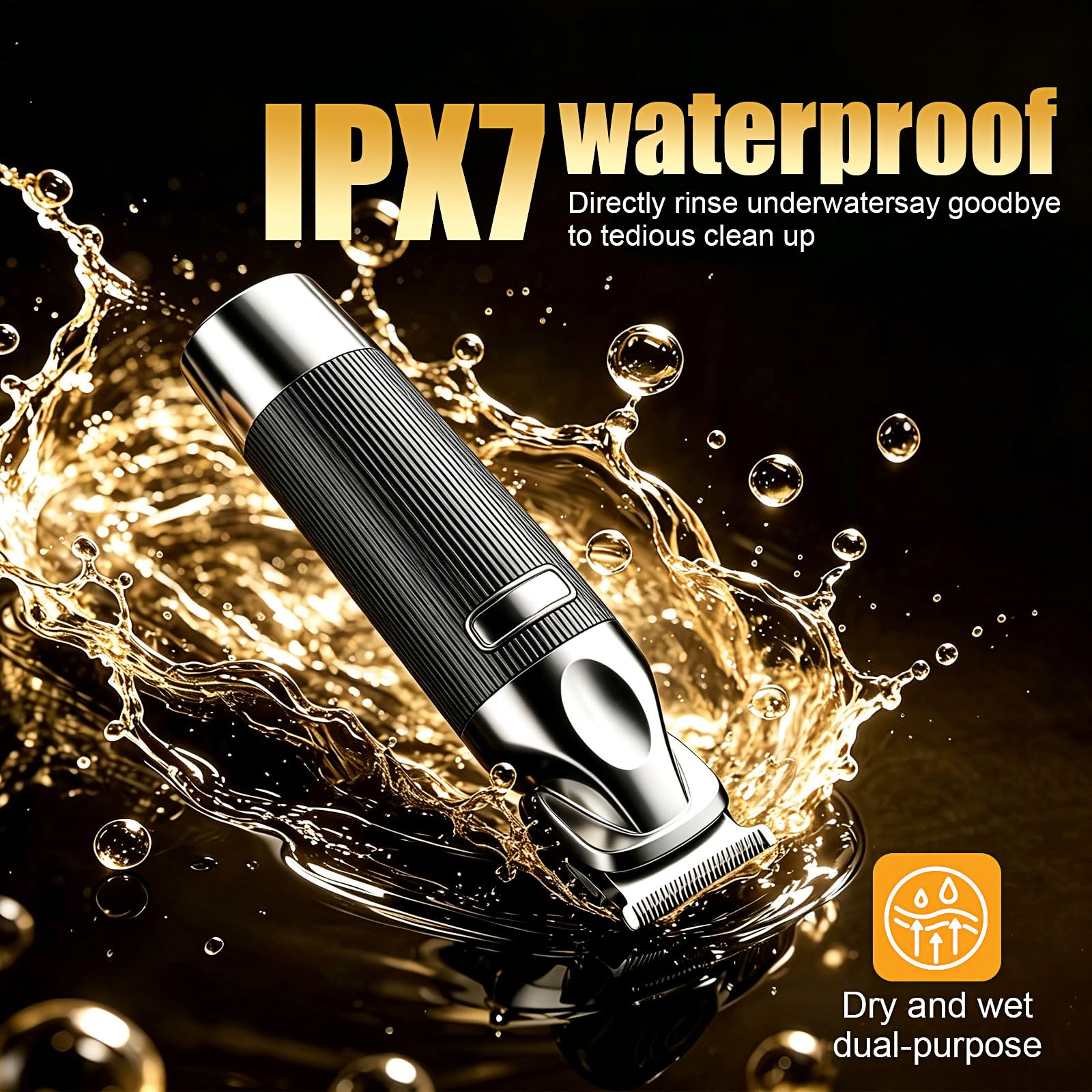 6-in-1 Rechargeable Beard Trimmer Grooming Kit for Men with LED Display